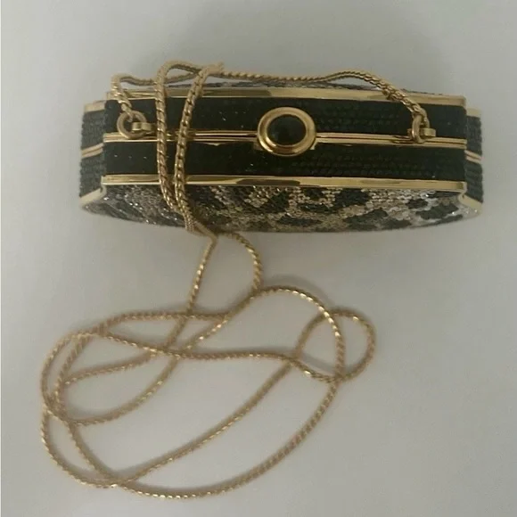 Judith Leiber Couture Minaudières Leopard Crystal Clutch with Shoulder Strap - Picture 3 of 15